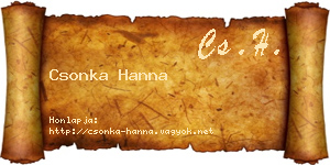 Csonka Hanna névjegykártya